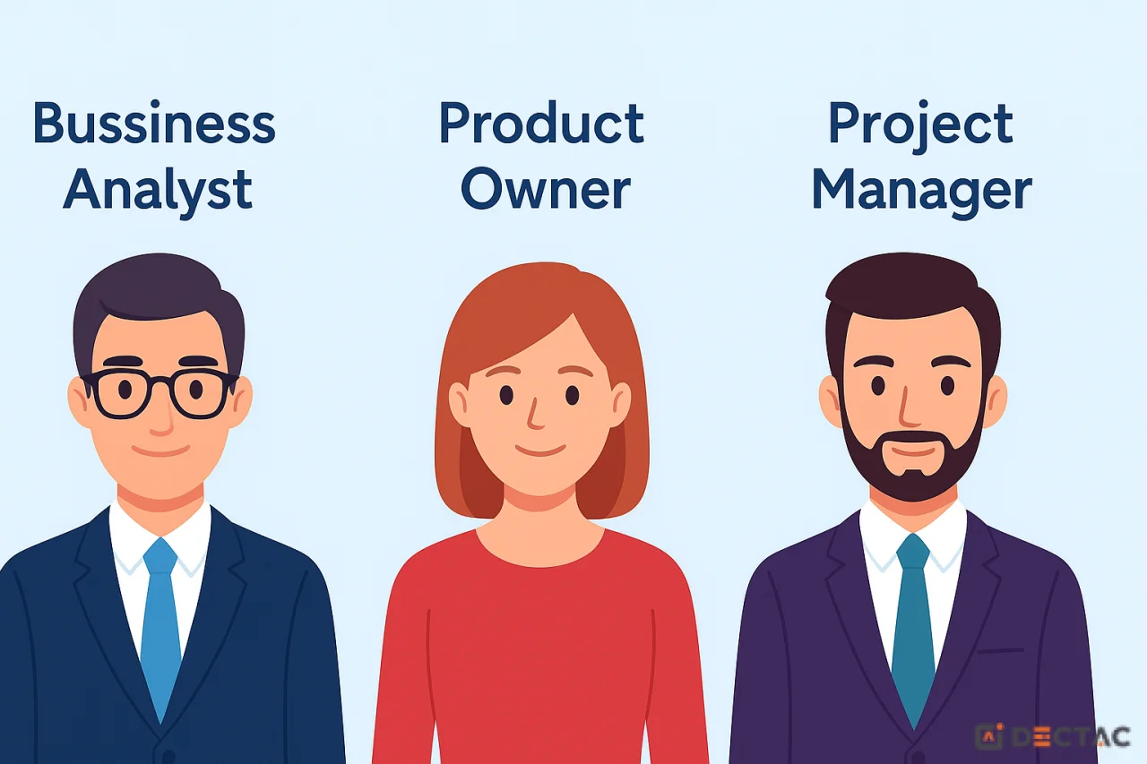 One Team, Three Vital Roles: Decoding the Business Analyst, Product Owner, and Project Manager